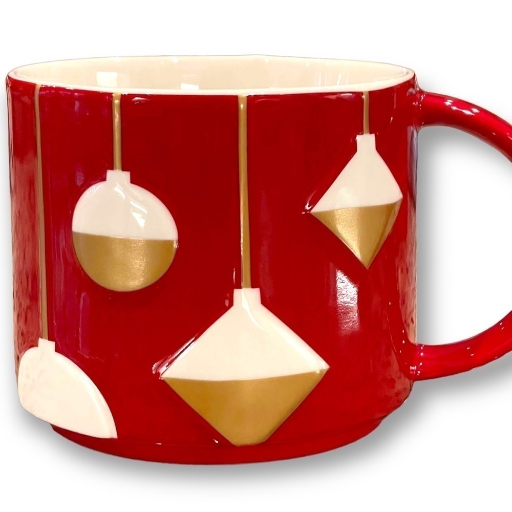 𝅺starbucks 3D Christmas Ornaments Mug 2012 Red White Gold